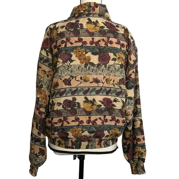 Details Sportswear Jacket S Paisley Floral Silk Vintage - Picture 6 of 8